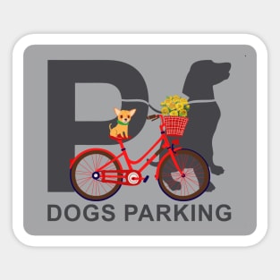 Dogs parking Sticker